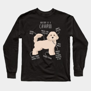 Cavapoo Dog Anatomy Long Sleeve T-Shirt